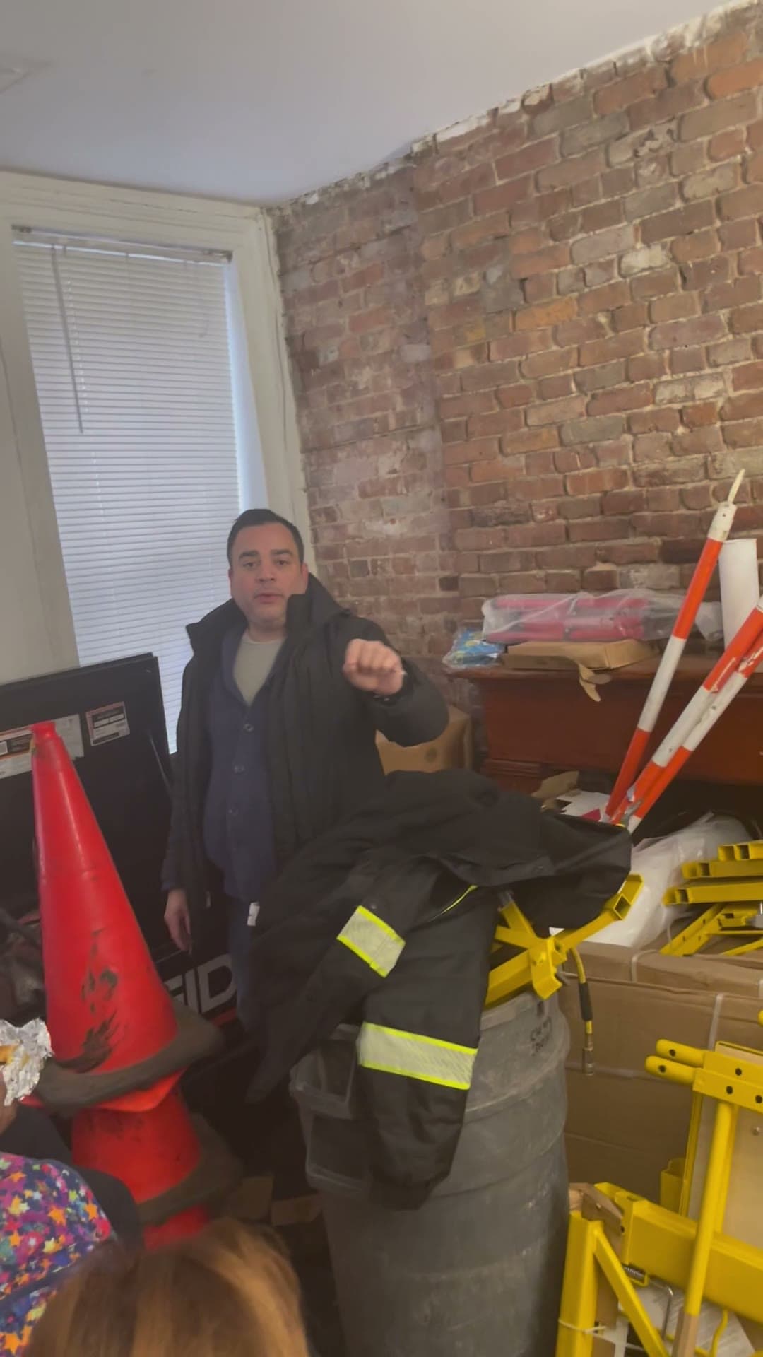 The first floor of 18 Gay Street used as storage and site office for the 14 Gay Street demolition, January 2023